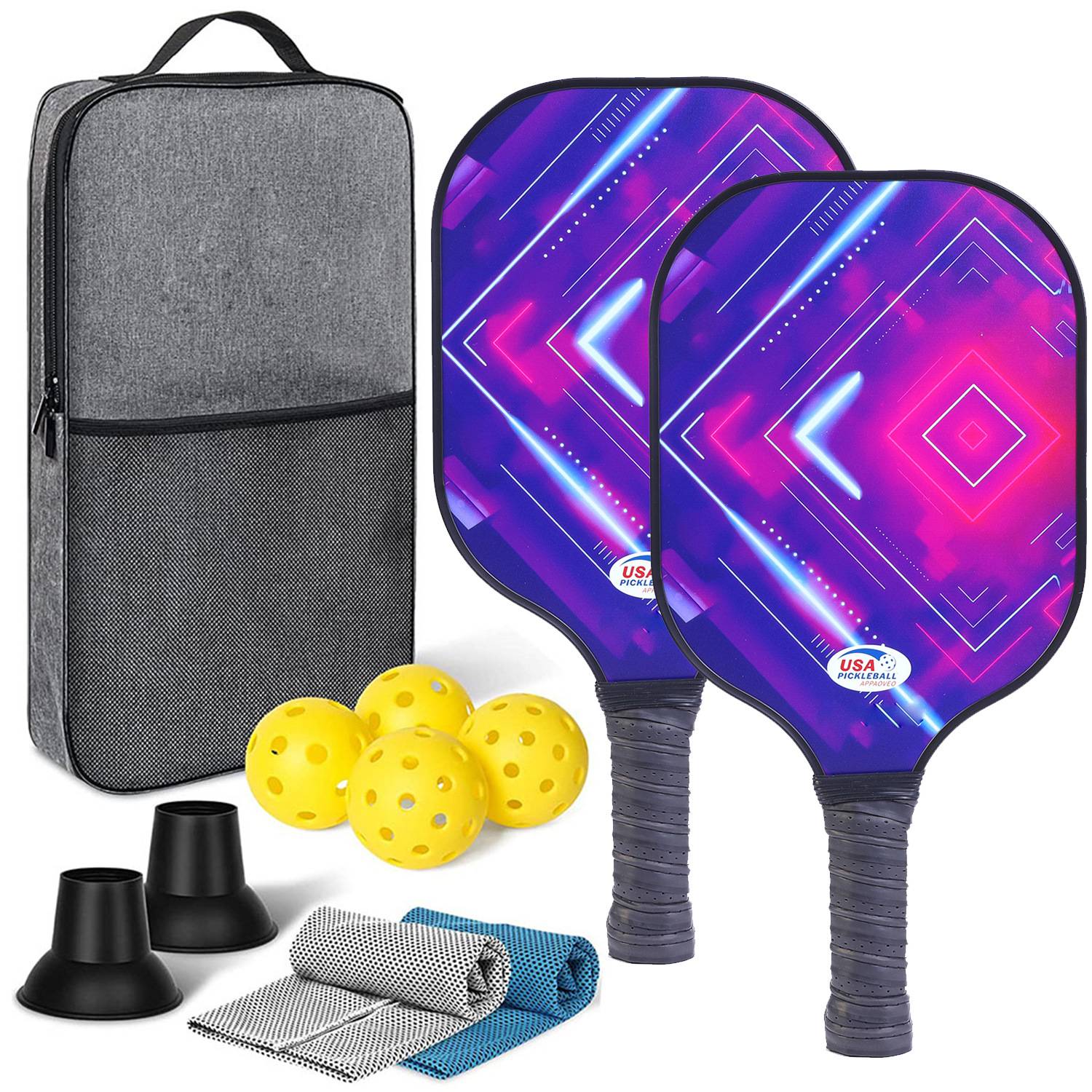 [Ultra-Light match-level carbon fiber-23] Double shot+4 ball+backpack+two sweat towels+two pickups